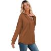 imageSampeel Hoodies for Women Trendy Fall Fashion 2025 V Neck Oversized Sweatshirt Plus Size Tops ClothesCaramel