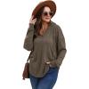 imageSampeel Hoodies for Women Trendy Fall Fashion 2025 V Neck Oversized Sweatshirt Plus Size Tops ClothesCoffee