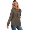 imageSampeel Hoodies for Women Trendy Fall Fashion 2025 V Neck Oversized Sweatshirt Plus Size Tops ClothesCoffee