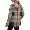 imageSampeel Hoodies for Women Trendy Fall Fashion 2025 V Neck Oversized Sweatshirt Plus Size Tops ClothesCoffee Plaid