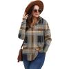 imageSampeel Hoodies for Women Trendy Fall Fashion 2025 V Neck Oversized Sweatshirt Plus Size Tops ClothesCoffee Plaid