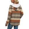imageSampeel Hoodies for Women Trendy Fall Fashion 2025 V Neck Oversized Sweatshirt Plus Size Tops ClothesCoffee Stripes