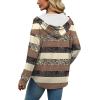 imageSampeel Hoodies for Women Trendy Fall Fashion 2025 V Neck Oversized Sweatshirt Plus Size Tops ClothesGray Stripes