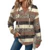 imageSampeel Hoodies for Women Trendy Fall Fashion 2025 V Neck Oversized Sweatshirt Plus Size Tops ClothesGray Stripes
