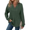 imageSampeel Hoodies for Women Trendy Fall Fashion 2025 V Neck Oversized Sweatshirt Plus Size Tops ClothesGreen