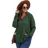 imageSampeel Hoodies for Women Trendy Fall Fashion 2025 V Neck Oversized Sweatshirt Plus Size Tops ClothesGreen