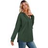 imageSampeel Hoodies for Women Trendy Fall Fashion 2025 V Neck Oversized Sweatshirt Plus Size Tops ClothesGreen