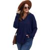 imageSampeel Hoodies for Women Trendy Fall Fashion 2025 V Neck Oversized Sweatshirt Plus Size Tops ClothesNavy Blue