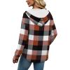 imageSampeel Hoodies for Women Trendy Fall Fashion 2025 V Neck Oversized Sweatshirt Plus Size Tops ClothesOrange Plaid