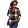 imageSampeel Hoodies for Women Trendy Fall Fashion 2025 V Neck Oversized Sweatshirt Plus Size Tops ClothesOrange Plaid