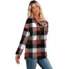 imageSampeel Hoodies for Women Trendy Fall Fashion 2025 V Neck Oversized Sweatshirt Plus Size Tops ClothesOrange Plaid