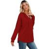 imageSampeel Hoodies for Women Trendy Fall Fashion 2025 V Neck Oversized Sweatshirt Plus Size Tops ClothesRed
