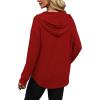 imageSampeel Hoodies for Women Trendy Fall Fashion 2025 V Neck Oversized Sweatshirt Plus Size Tops ClothesRed