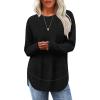 imageSampeel Long Sleeve Shirts for Women Tunic Tops Loose Fit Dressy Crew Neck Pullover Basic Sweaters for Women 2025Black
