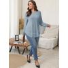 imageSampeel Long Sleeve Shirts for Women Tunic Tops Loose Fit Dressy Crew Neck Pullover Basic Sweaters for Women 2025Blue