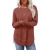 imageSampeel Long Sleeve Shirts for Women Tunic Tops Loose Fit Dressy Crew Neck Pullover Basic Sweaters for Women 2025Caramel