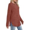 imageSampeel Long Sleeve Shirts for Women Tunic Tops Loose Fit Dressy Crew Neck Pullover Basic Sweaters for Women 2025Caramel