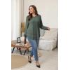 imageSampeel Long Sleeve Shirts for Women Tunic Tops Loose Fit Dressy Crew Neck Pullover Basic Sweaters for Women 2025Green