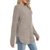 imageSampeel Long Sleeve Shirts for Women Tunic Tops Loose Fit Dressy Crew Neck Pullover Basic Sweaters for Women 2025Khaki