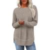 imageSampeel Long Sleeve Shirts for Women Tunic Tops Loose Fit Dressy Crew Neck Pullover Basic Sweaters for Women 2025Khaki
