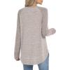 imageSampeel Long Sleeve Shirts for Women Tunic Tops Loose Fit Dressy Crew Neck Pullover Basic Sweaters for Women 2025Khaki Coffee