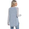 imageSampeel Long Sleeve Shirts for Women Tunic Tops Loose Fit Dressy Crew Neck Pullover Basic Sweaters for Women 2025Light Grey Blue