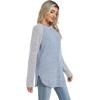 imageSampeel Long Sleeve Shirts for Women Tunic Tops Loose Fit Dressy Crew Neck Pullover Basic Sweaters for Women 2025Light Grey Blue