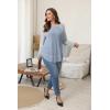 imageSampeel Long Sleeve Shirts for Women Tunic Tops Loose Fit Dressy Crew Neck Pullover Basic Sweaters for Women 2025Light Grey Blue
