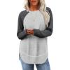imageSampeel Long Sleeve Shirts for Women Tunic Tops Loose Fit Dressy Crew Neck Pullover Basic Sweaters for Women 2025Light and Dark Grey
