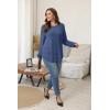 imageSampeel Long Sleeve Shirts for Women Tunic Tops Loose Fit Dressy Crew Neck Pullover Basic Sweaters for Women 2025Navy