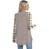 imageSampeel Long Sleeve Shirts for Women Tunic Tops Loose Fit Dressy Crew Neck Pullover Basic Sweaters for Women 2025Plaid Brown