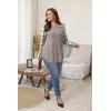 imageSampeel Long Sleeve Shirts for Women Tunic Tops Loose Fit Dressy Crew Neck Pullover Basic Sweaters for Women 2025Plaid Brown