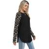 imageSampeel Long Sleeve Shirts for Women Tunic Tops Loose Fit Dressy Crew Neck Pullover Basic Sweaters for Women 2025Plaid Leopard