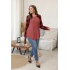 imageSampeel Long Sleeve Shirts for Women Tunic Tops Loose Fit Dressy Crew Neck Pullover Basic Sweaters for Women 2025Plaid Red