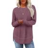 imageSampeel Long Sleeve Shirts for Women Tunic Tops Loose Fit Dressy Crew Neck Pullover Basic Sweaters for Women 2025Purple