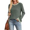 imageSampeel Womens Tops Long Sleeve Shirts Lightweight Sweaters Loose Fit Crewneck Color Block Fall Fashion OutfitsClassic Green