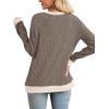 imageSampeel Womens Tops Long Sleeve Shirts Lightweight Sweaters Loose Fit Crewneck Color Block Fall Fashion OutfitsCoffee