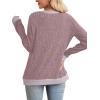 imageSampeel Womens Tops Long Sleeve Shirts Lightweight Sweaters Loose Fit Crewneck Color Block Fall Fashion OutfitsGrey Pink