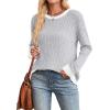 imageSampeel Womens Tops Long Sleeve Shirts Lightweight Sweaters Loose Fit Crewneck Color Block Fall Fashion OutfitsLight Grey