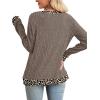 imageSampeel Womens Tops Long Sleeve Shirts Lightweight Sweaters Loose Fit Crewneck Color Block Fall Fashion OutfitsMatch Leopard