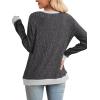 imageSampeel Womens Tops Long Sleeve Shirts Lightweight Sweaters Loose Fit Crewneck Color Block Fall Fashion OutfitsShadow Grey