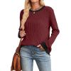 imageSampeel Womens Tops Long Sleeve Shirts Lightweight Sweaters Loose Fit Crewneck Color Block Fall Fashion OutfitsWine Red