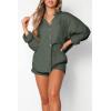 imageTrendy Queen Two Piece Sets For Women Summer Short Sets Beach Vcation Lounge Pajama 2 Piece Spring Outfits Fashion 2025Armygreen