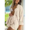 imageTrendy Queen Two Piece Sets For Women Summer Short Sets Beach Vcation Lounge Pajama 2 Piece Spring Outfits Fashion 2025Beige