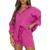 imageTrendy Queen Two Piece Sets For Women Summer Short Sets Beach Vcation Lounge Pajama 2 Piece Spring Outfits Fashion 2025Hotpink