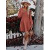 imageWomens Long Sleeve V Neck Sweater Dress Ribbed Knit Casual Babydoll Tiered Short Mini Fall Tunic DressesCaramel