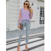 imageWomens Mesh Long Sleeve Shirts Dressy Casual V Neck Blouses Business Work TopsLavender