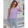 imageWomens Mesh Long Sleeve Shirts Dressy Casual V Neck Blouses Business Work TopsLavender
