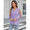 imageWomens Mesh Long Sleeve Shirts Dressy Casual V Neck Blouses Business Work TopsLavender