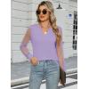 imageWomens Mesh Long Sleeve Shirts Dressy Casual V Neck Blouses Business Work TopsLavender